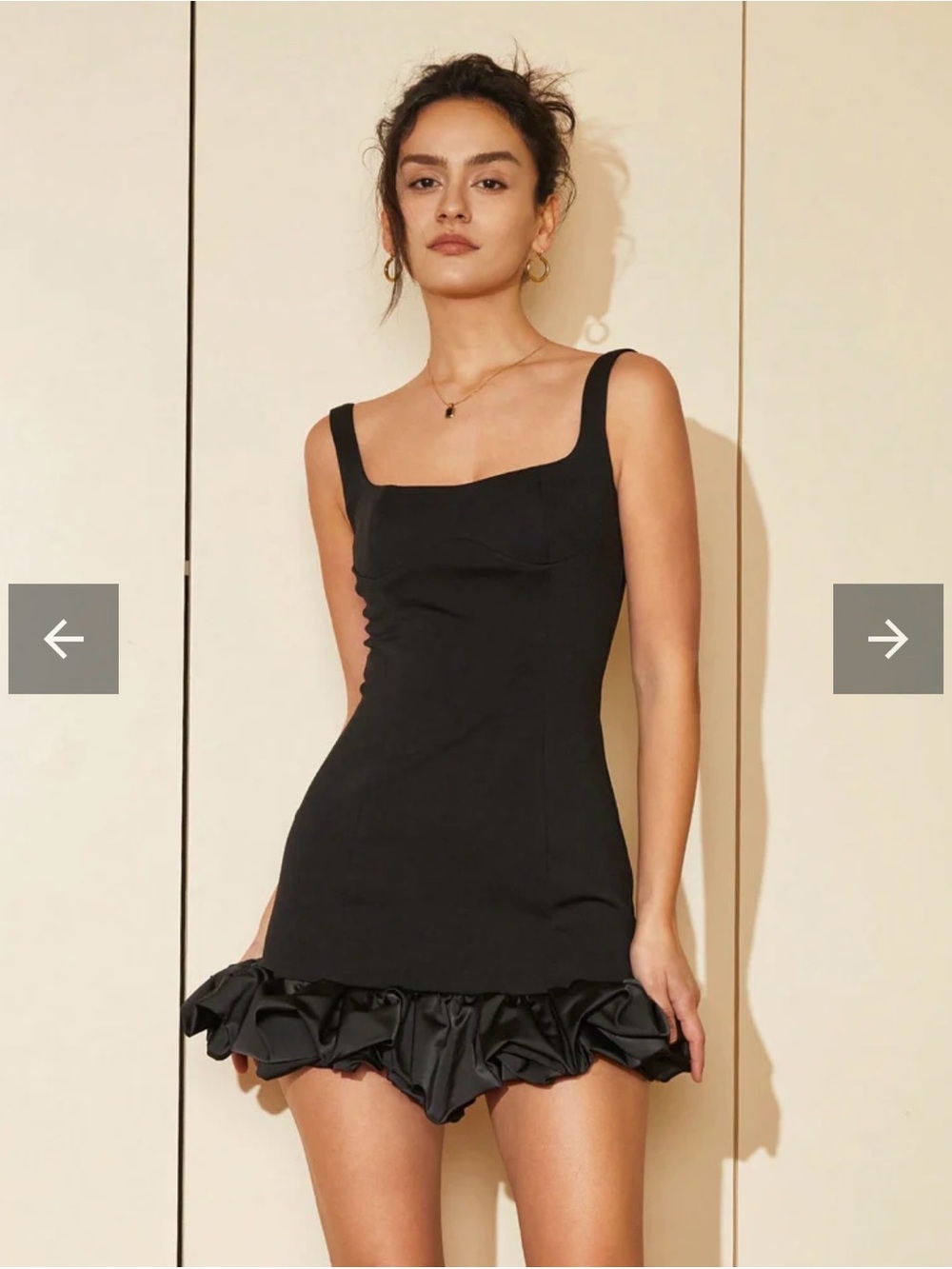Amy Enjoy Life Black Ruffle Hem Bodycon Mini Dress Size Medium